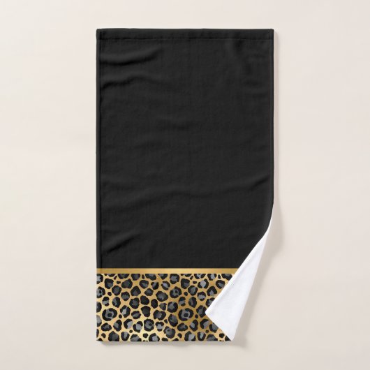 LEOPARD SCHWARZ GOLD BADEZIMMER TOWEL SET (Handtuch)