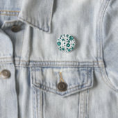 Leopard Schwarz und Aquamarin Button (Beispiel)