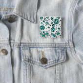 Leopard Schwarz und Aquamarin Button (Beispiel)