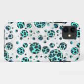Leopard Schwarz und Aquamarin Case-Mate iPhone Hülle (Rückseite (Horizontal))