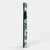 Leopard Schwarz und Aquamarin Case-Mate iPhone Hülle (Hinten/Rechts)