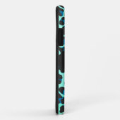 Leopard Schwarz und Aquamarin Case-Mate iPhone Hülle (Hinten/Rechts)