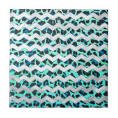 Leopard Schwarz und Aquamarin Fliese (Vorderseite)