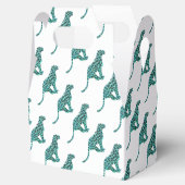 Leopard Schwarz und Aquamarin Geschenkschachtel (Geöffnet)