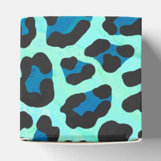 Leopard Schwarz und Aquamarin Geschenkschachtel (Oben)
