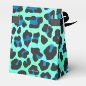 Leopard Schwarz und Aquamarin Geschenkschachtel (Rückseite)