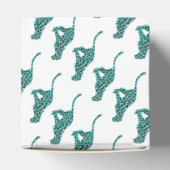 Leopard Schwarz und Aquamarin Geschenkschachtel (Oben)