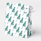 Leopard Schwarz und Aquamarin Geschenkschachtel (Rückseite)