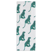 Leopard Schwarz und Aquamarin Geschenktüte Für Weinflaschen (Vorderseite)