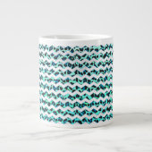 Leopard Schwarz und Aquamarin Jumbo-Tasse (Vorderseite)