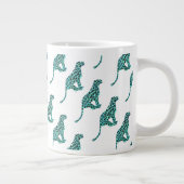 Leopard Schwarz und Aquamarin Jumbo-Tasse (Rechts)