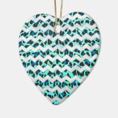 Leopard Schwarz und Aquamarin Keramik Ornament (Links)