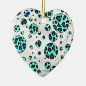 Leopard Schwarz und Aquamarin Keramikornament (Rechts)