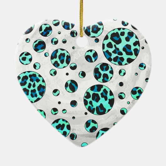 Leopard Schwarz und Aquamarin Keramikornament (Hinten)