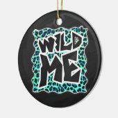 Leopard Schwarz und Aquamarin Keramikornament (Links)