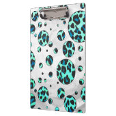 Leopard Schwarz und Aquamarin Klemmbrett (Links)