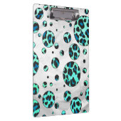 Leopard Schwarz und Aquamarin Klemmbrett (Rechts)