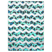 Leopard Schwarz und Aquamarin Klemmbrett (Rückseite)