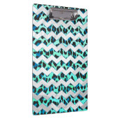 Leopard Schwarz und Aquamarin Klemmbrett (Rechts)