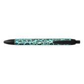 Leopard Schwarz und Aquamarin Kugelschreiber (Rückseite)