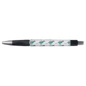 Leopard Schwarz und Aquamarin Kugelschreiber (Vorderseite)