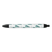 Leopard Schwarz und Aquamarin Kugelschreiber (Vorderseite)