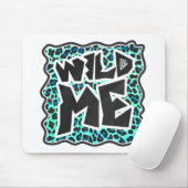Leopard Schwarz und Aquamarin Mousepad (Mit Mouse)
