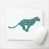 Leopard Schwarz und Aquamarin Mousepad (Mit Mouse)