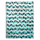Leopard Schwarz und Aquamarin Notizblock (Vorderseite)
