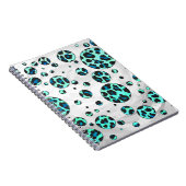 Leopard Schwarz und Aquamarin Notizblock (Rechte Seite)