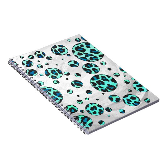 Leopard Schwarz und Aquamarin Notizblock (Rechte Seite)