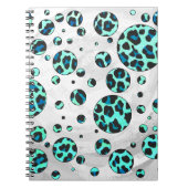 Leopard Schwarz und Aquamarin Notizblock (Vorderseite)