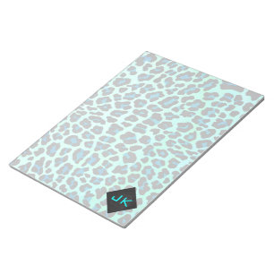 Leopard Schwarz und Aquamarin Notizblock
