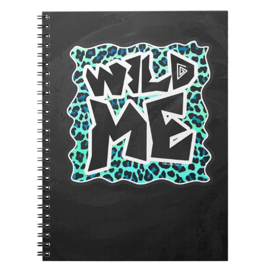 Leopard Schwarz und Aquamarin Notizblock (Vorderseite)