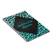 Leopard Schwarz und Aquamarin Notizblock (Rechte Seite)