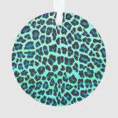 Leopard Schwarz und Aquamarin Ornament (Rückseite)