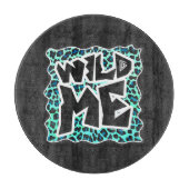 Leopard Schwarz und Aquamarin Schneidebrett (Vorderseite)