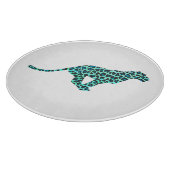 Leopard Schwarz und Aquamarin Schneidebrett (Ecke)