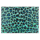 Leopard Schwarz und Aquamarin Schneidebrett (Vorderseite)