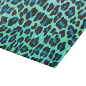 Leopard Schwarz und Aquamarin Schneidebrett (Ecke)