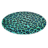 Leopard Schwarz und Aquamarin Schneidebrett (Ecke)
