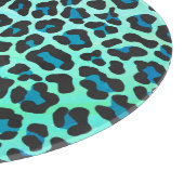 Leopard Schwarz und Aquamarin Schneidebrett (Ecke)