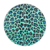 Leopard Schwarz und Aquamarin Schneidebrett (Vorderseite)