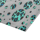 Leopard Schwarz und Aquamarin Schneidebrett (Ecke)