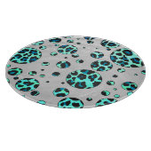Leopard Schwarz und Aquamarin Schneidebrett (Ecke)