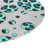 Leopard Schwarz und Aquamarin Schneidebrett (Ecke)