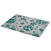 Leopard Schwarz und Aquamarin Schneidebrett (Ecke)