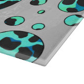 Leopard Schwarz und Aquamarin Schneidebrett (Ecke)