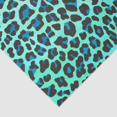 Leopard Schwarz und Aquamarin Seidenpapier (Ausschnitt)