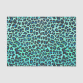Leopard Schwarz und Aquamarin Seidenpapier (Vorderseite)